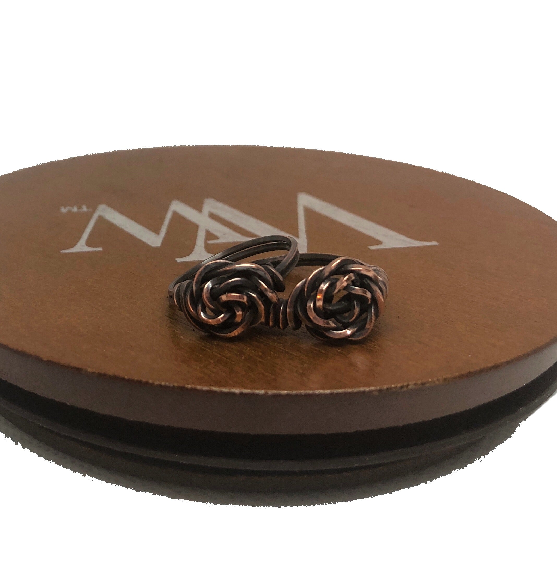 Wire Wrapped Twisted Copper Rose Ring