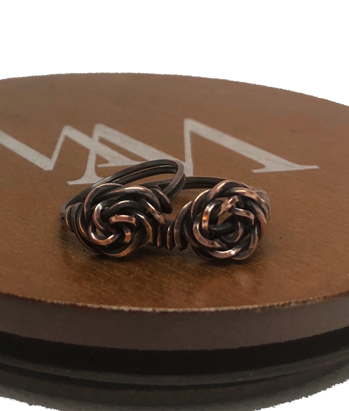 Wire Wrapped Twisted Copper Rose Ring